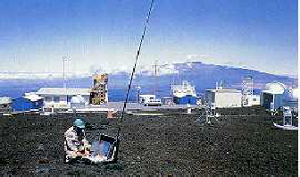 Draagbare luchtmonstereenheden zoals deze op Hawaï worden gebruikt om de ozonafname en andere veranderingen in de atmosfeer te bestuderen.